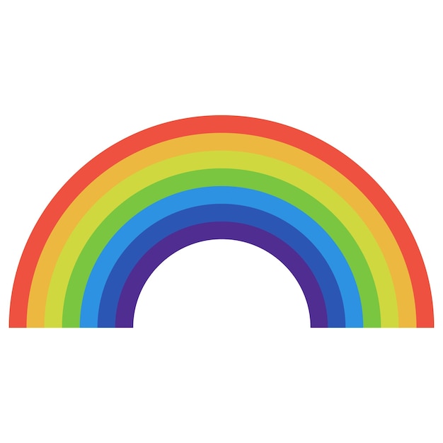 Rainbow icon flat isolated on white background. Vector illustration. Eps 10.