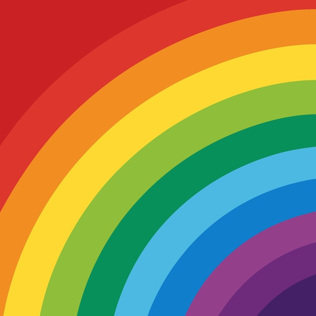 Vector a rainbow is shown with a red background