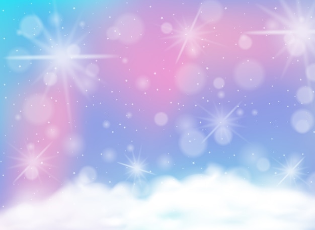 Rainbow pastel blurred with sparks background