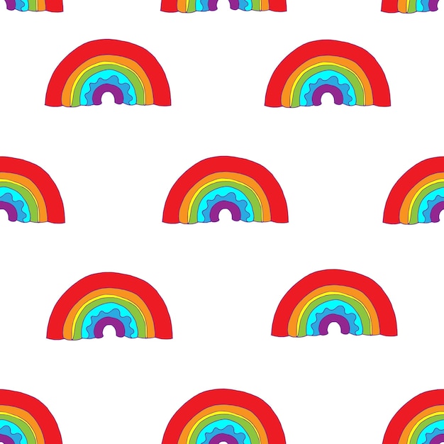 Rainbow pattern Vector seamless pattern with rainbows Spectrum colors