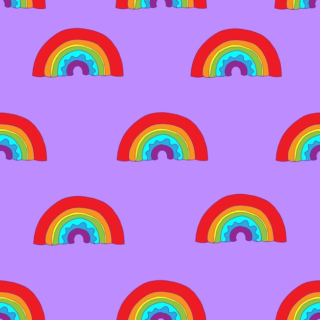 Rainbow pattern Vector seamless pattern with rainbows Spectrum colors