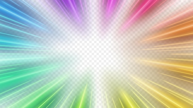 Rainbow Rays Zoom In Motion Effect PNG Ready Vector Illustration