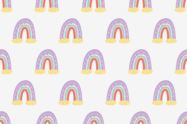 Rainbow Seamless Pattern Background Vector