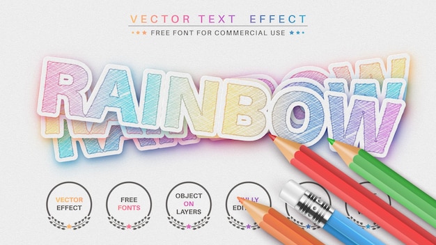 Rainbow Sticker Editable Text Effect, Font Style