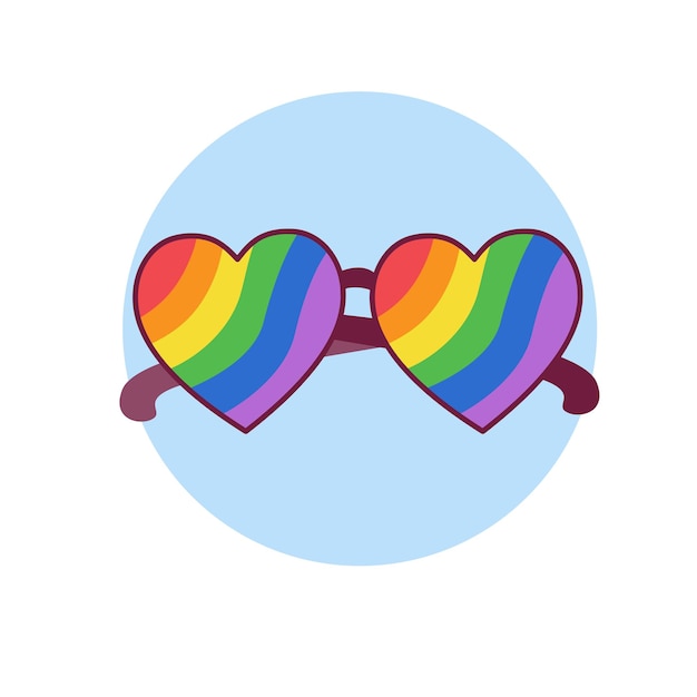 Rainbow sunglasses icon vector illustration