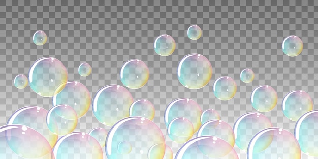 Rainbow transparent bubbles background