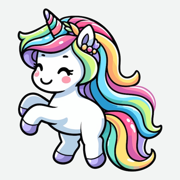 a rainbow unicorn with a rainbow on its tail