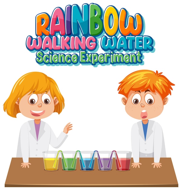 Rainbow walking water science experiment