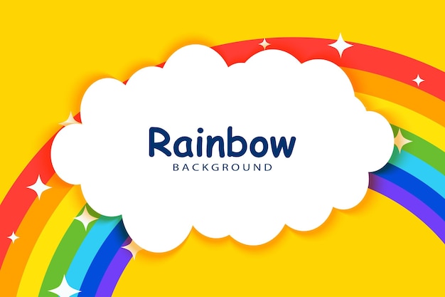 rainbow with cloud background template