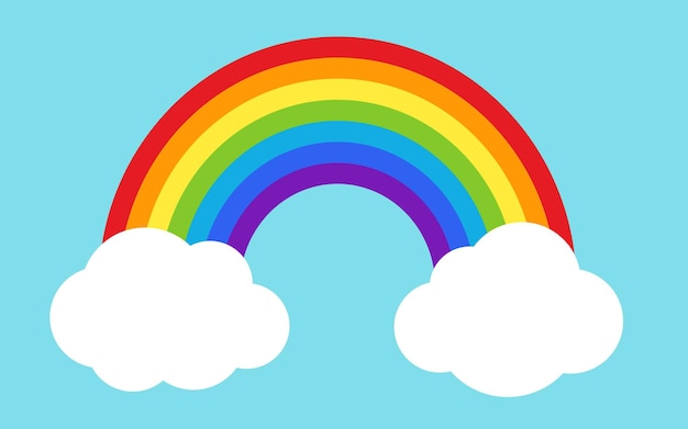 Rainbow with clouds Pride lgbt style Print for textile Logo for company Banner for advertising