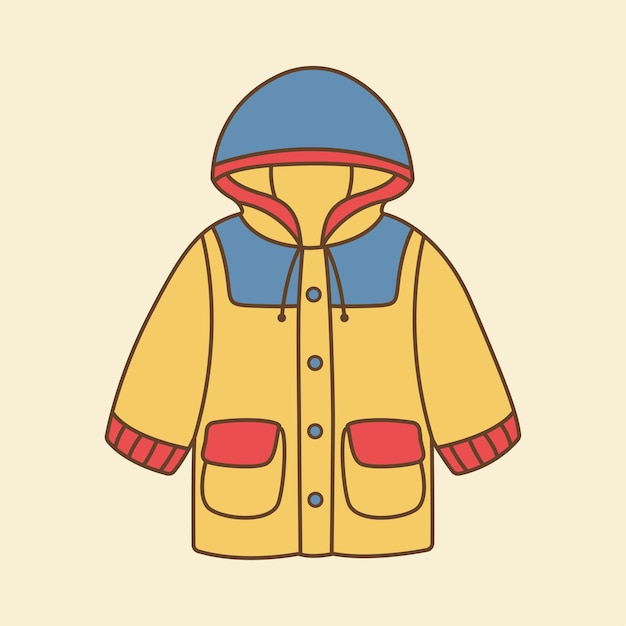 Raincoat Flat Design Clipart