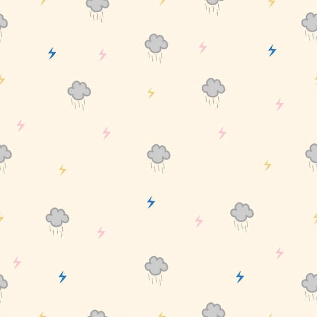 Rainy clouds seamless pattern