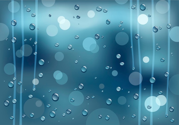 Vector rainy glass vector background