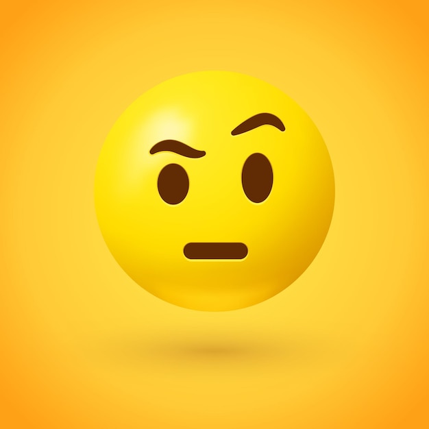 Raised eyebrow smiley illustration