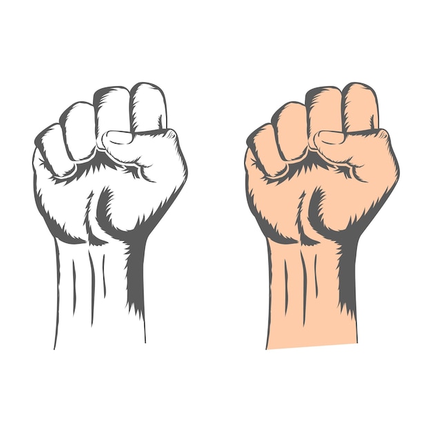 Raised fist strong hand vector illustration