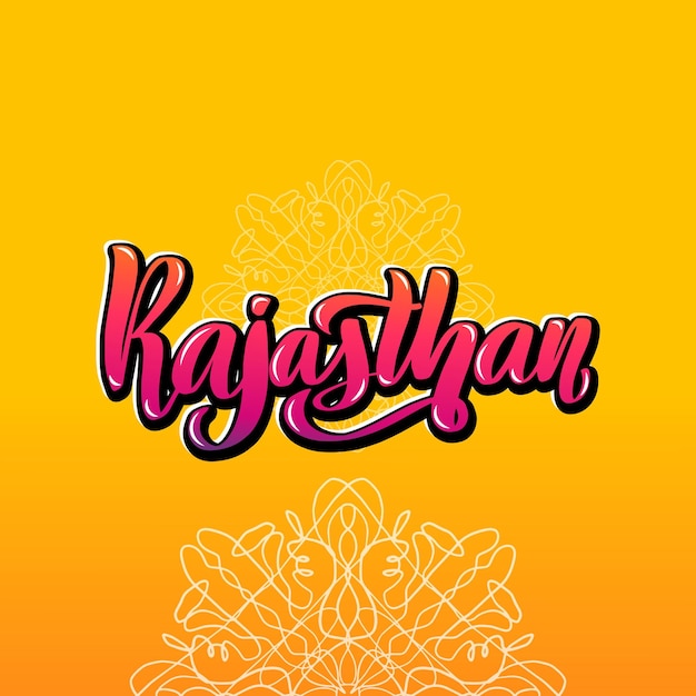 Rajasthan Handwritten stock lettering typography States of India