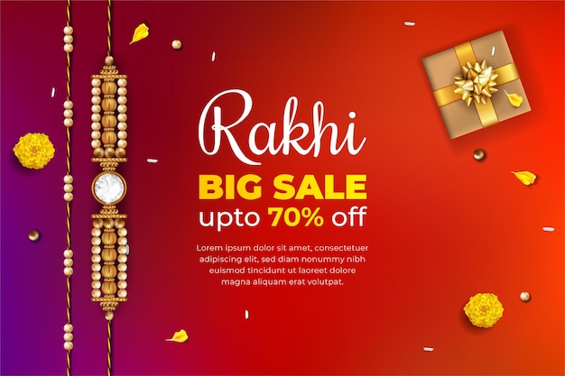 Rakhi big discount sale banner design raksha bandhan sale poster