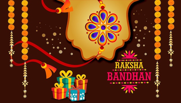 Rakhi Festival Background Design with Creative Rakhi Illustration, Indian festival Raksha Bandhan