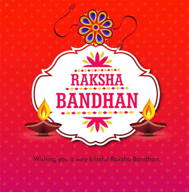 Rakhi Festival Background Design with Creative Rakhi Illustration, Indian festival Raksha Bandhan