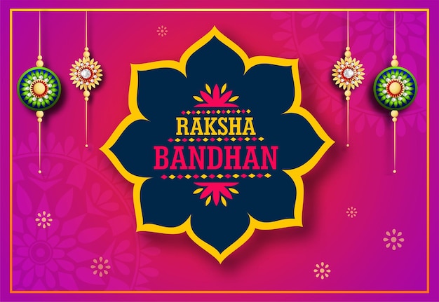 Rakhi Festival Background Design with Creative Rakhi Illustration, Indian festival Raksha Bandhan