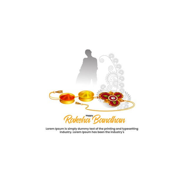 Rakhi Festival Background Design with Creative Rakhi Illustration Indian Religious