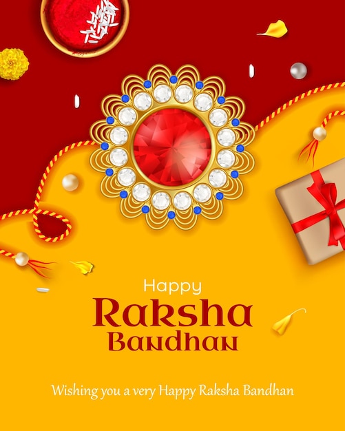 raksha bandhan festival celebration social media post template