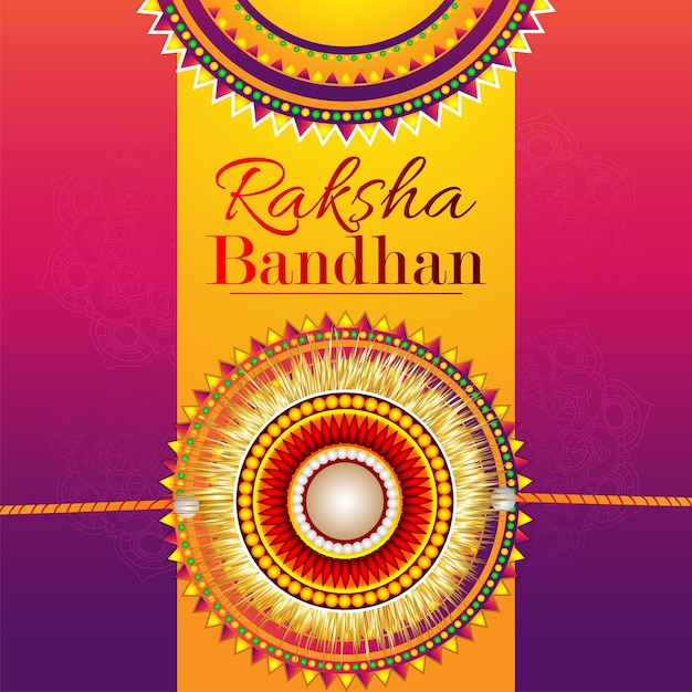 Raksha bandhan invitation banner with beautiful rakhi