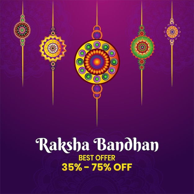 Raksha Bandhan sale Bond of indian brother and sister concept design