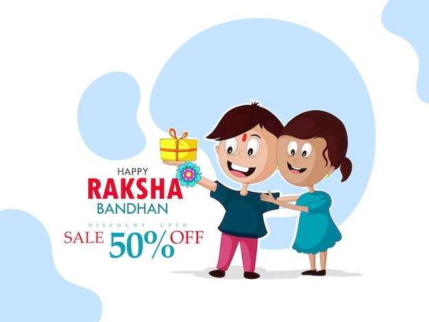 Raksha Bandhan sale illustration Greeting Card Template greetingposter Design