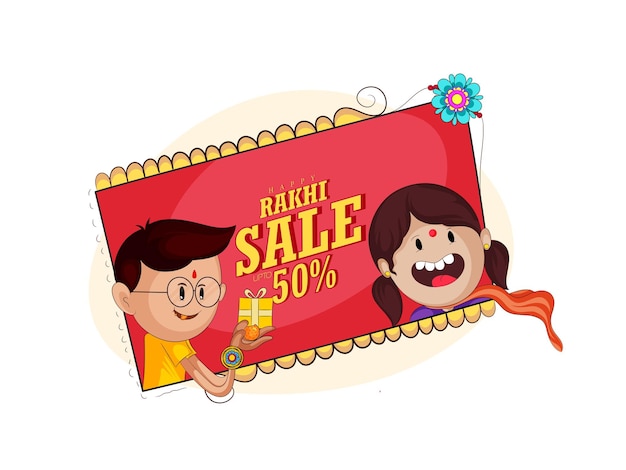 Raksha Bandhan sale illustration Greeting Card Template greetingposter Design