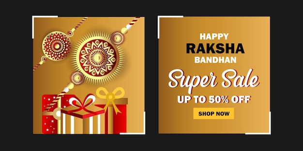 Raksha Bandhan Super Sale Banner with 50 discount offer