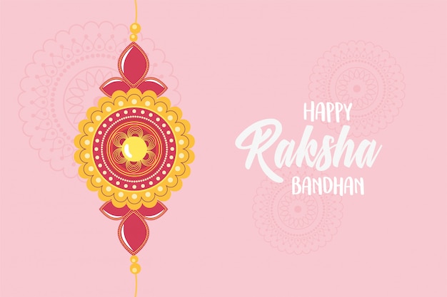 Raksha bandhan, traditional bracelet of love brothers and sisters indian festival