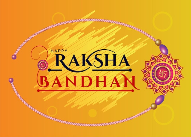 Rakshabandhan calligraphy  greeting design with rakhi