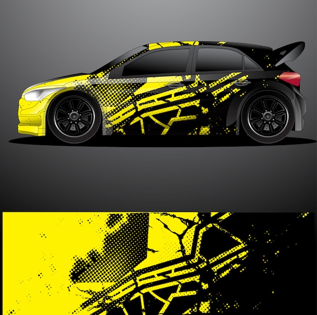 rally car decal graphic wrap vector, abstract background