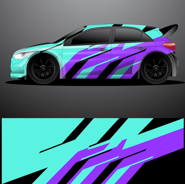 Rally car decal graphic wrap vector abstract background