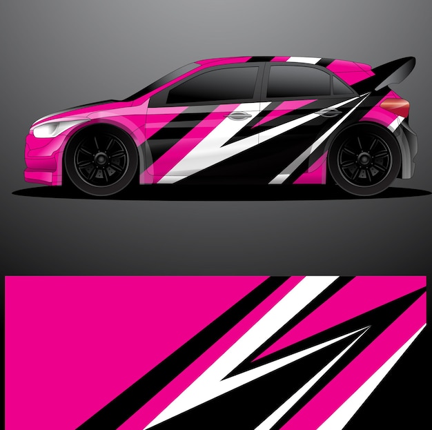 Rally car decal graphic wrap vector abstract background