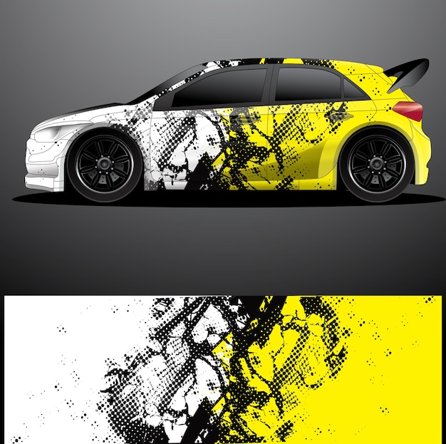 Rally car decal graphic wrap