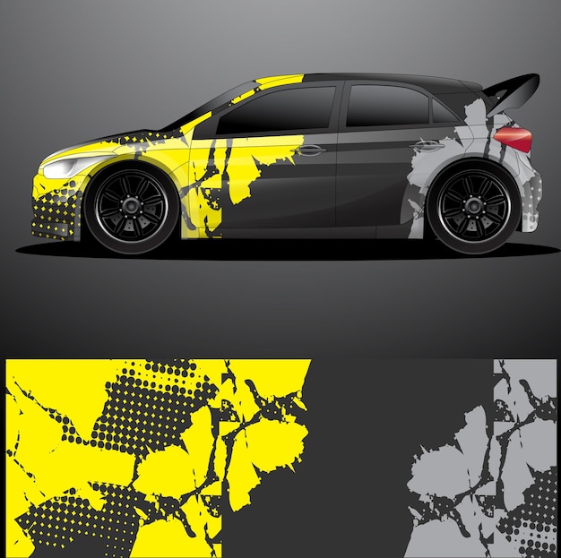 Rally car decal graphic wrap  