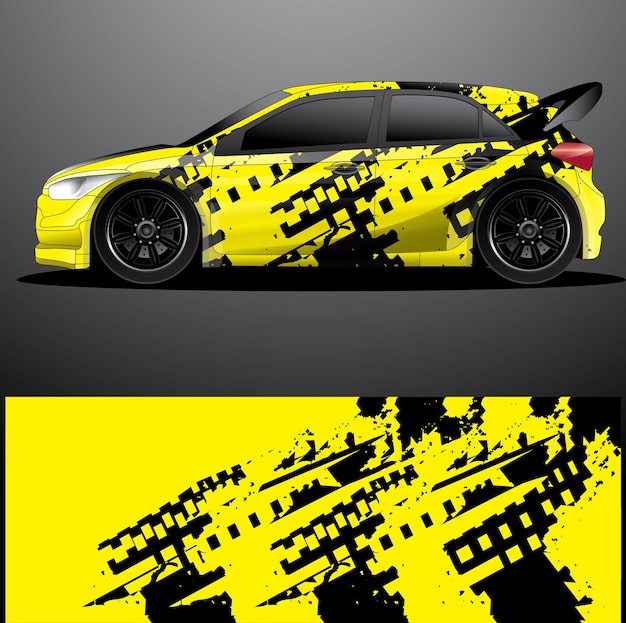 Rally car decal graphic wrap  