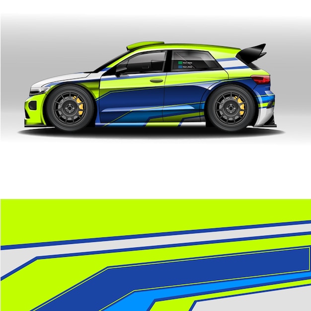 Rally car modification vector template editable