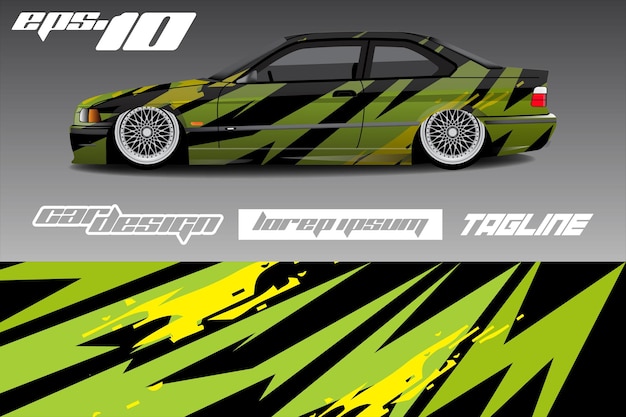 rally racing car wrapping sticker design