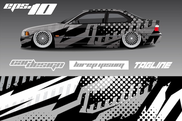 rally racing car wrapping sticker design