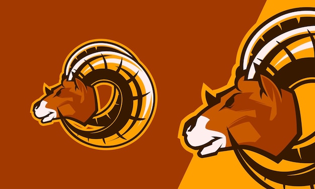 Ram goat head premium vector mascot illustration