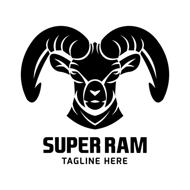 Vector ram head logo design