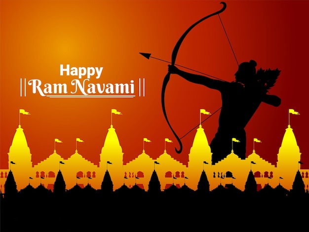 Ram navami indian festival greeting card