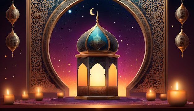 Ramada Kareem Eid Mubarak Illustration Background