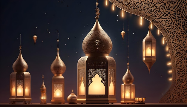 Ramada Kareem Eid Mubarak Illustration Background