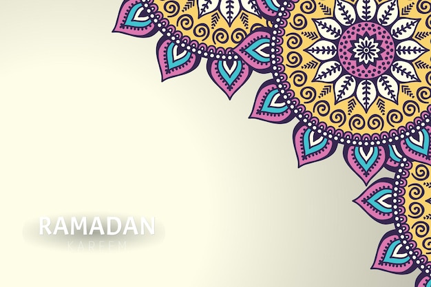 Ramadam Kareem background with mandala ornaments