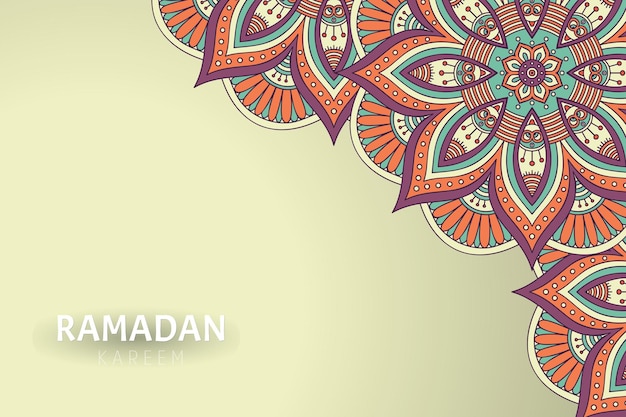 Ramadam Kareem background with mandala ornaments