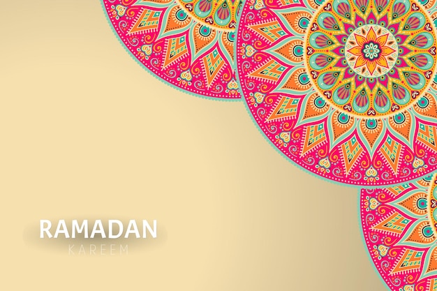 Ramadam Kareem background with mandala ornaments